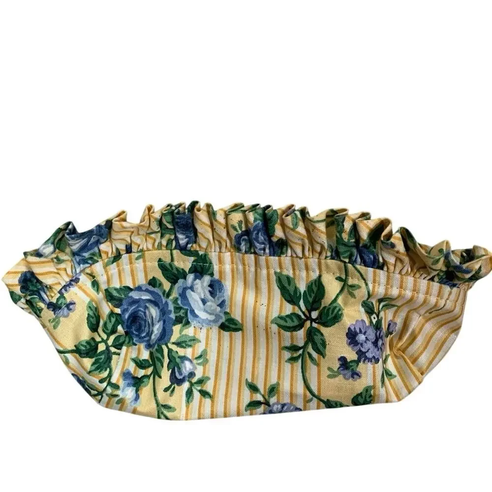 Longaberger Lavender Booking Basket Cotton Liner Rose Trellis